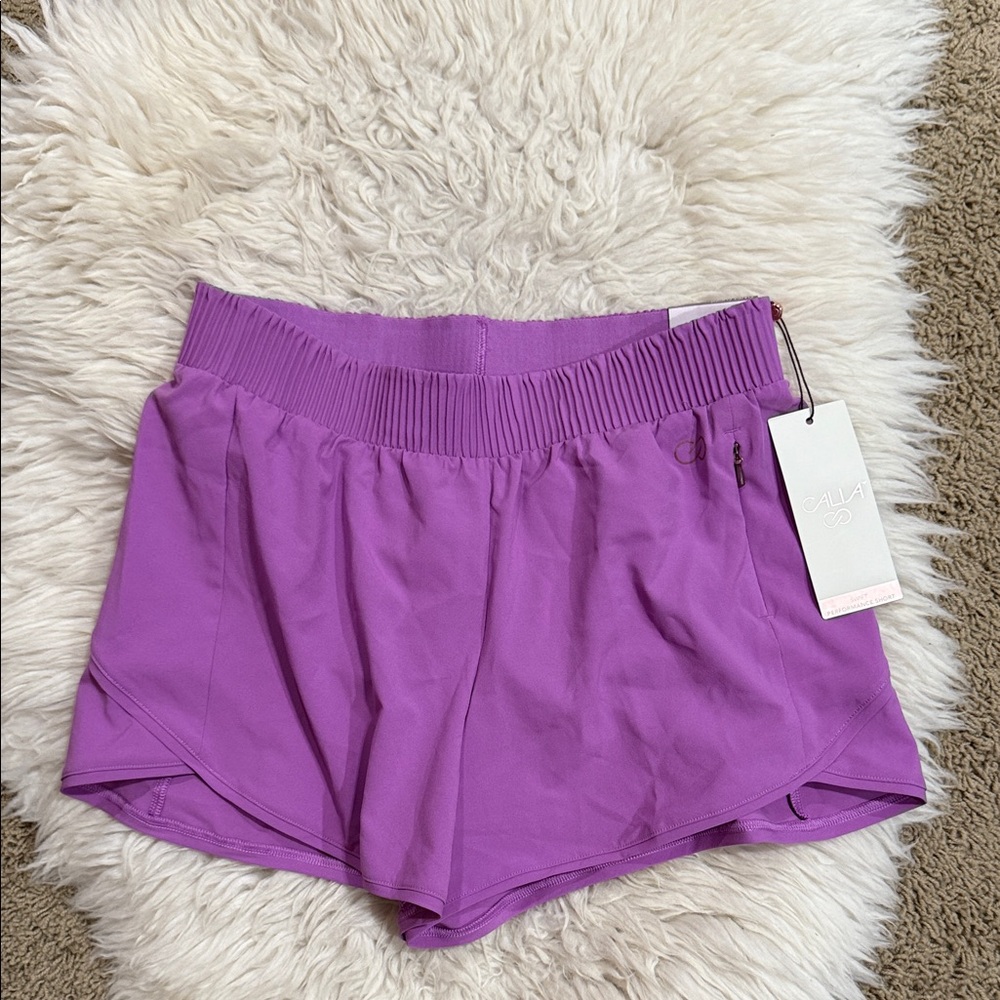 Calia By Carrie Underwood Swift Performance 3” Shorts In Lilac‎ Fields XS NWT